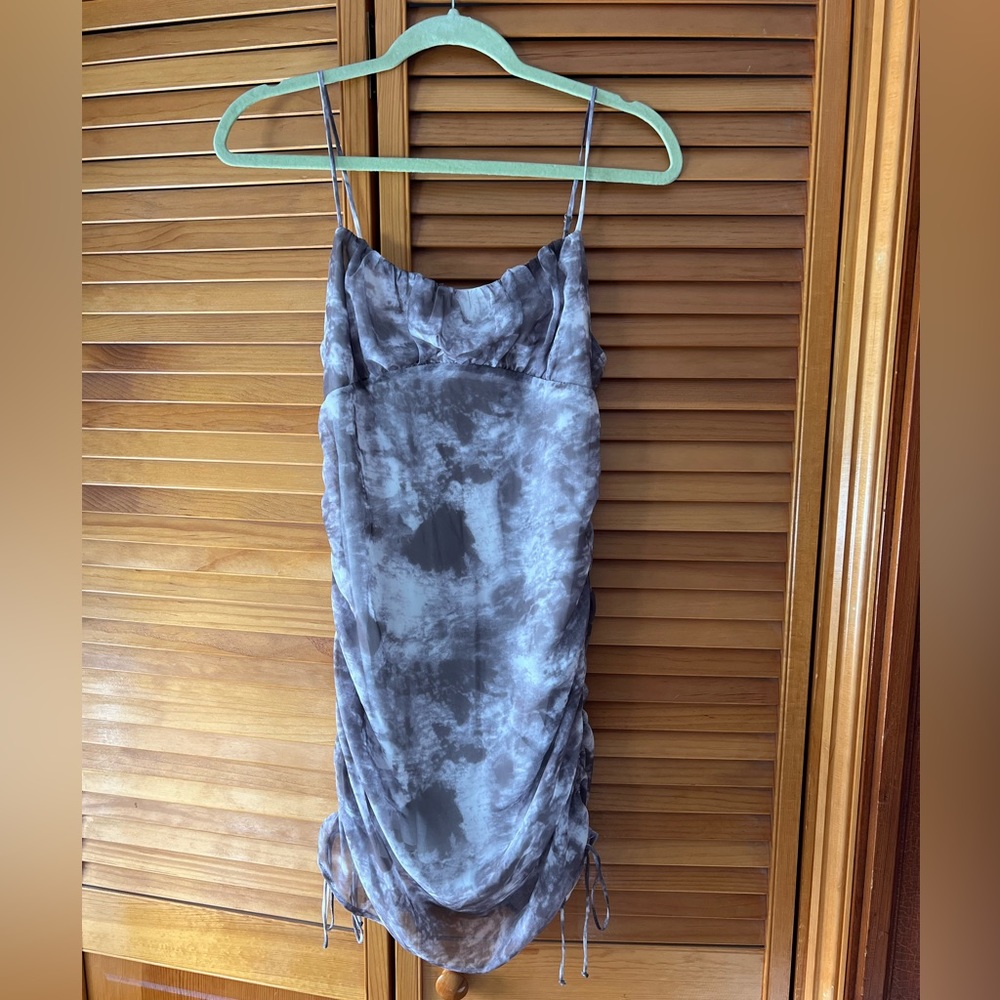 Purple/Gray Rouched Mini Dress